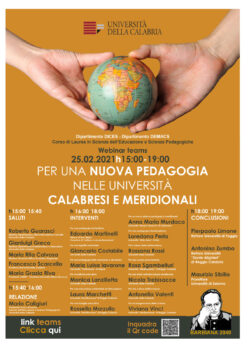 Unical, accademici di tutto il Mezzogiorno a confronto giovedì 25 febbraio sulla necessità di una nuova pedagogia nelle università