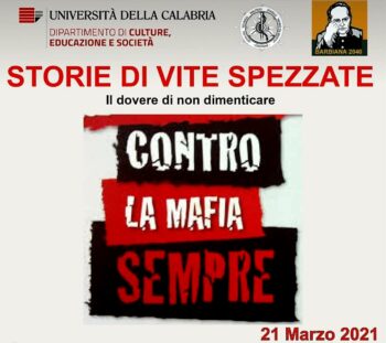 Unical, Giornata della Memoria antimafia in ricordo di Dodò Gabriele e Gianluca Canonico