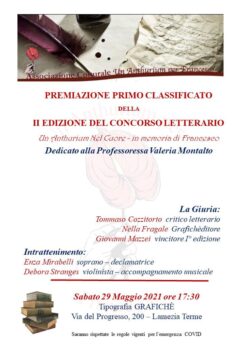 Lamezia Terme, il 29 maggio si conoscerà il vincitore del concorso letterario “Un Anthurium nel cuore – in memoria di Francesco”