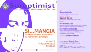 Lamezia Terme, oggi webinar su comportamento alimentare promosso dal Soroptimist