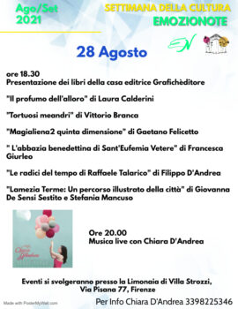 Casa editrice lametina “Grafiché Editore” a Villa Strozzi a Firenze per la Settimana della Cultura