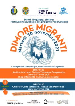 Lamezia Terme, al Liceo “T. Campanella” il progetto Prop Calabria, Dimore Migranti