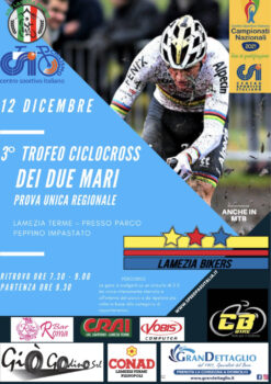 Il 12 dicembre il 3° Trofeo Ciclocross dei Due Mari prova unica regionale c.s.i.