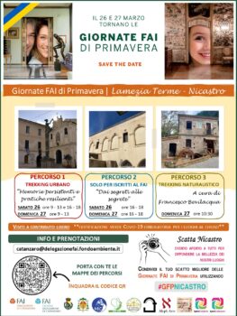 Domani conferenza stampa di presentazione delle Giornate di Primavera 2022 a Lamezia Terme