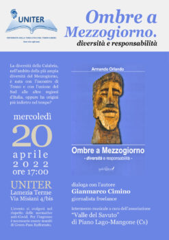 “Ombre a mezzogiorno” il nuovo libro di Armando Orlando oggi all’Uniter