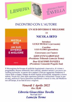 Oggi presentazione del libro di Nicola Irto "Un Sud diverso e migliore"