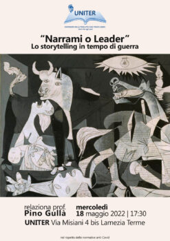 Lo storytelling in tempo di guerra. Ne parla domani all’Uniter Pino Gullà