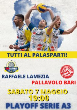 Raffaele Lamezia: è l'ora dei playoff, Torchia: “Domani tutti al Palasparti”