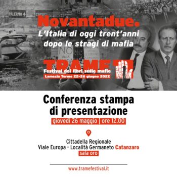 Trame.11 Festival dei libri sulle mafie: domani la presentazione del programma dell'undicesima edizione