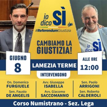 Referendum, domani confronto della Lega Lamezia sulle ragioni del Sì, presente Calderoli