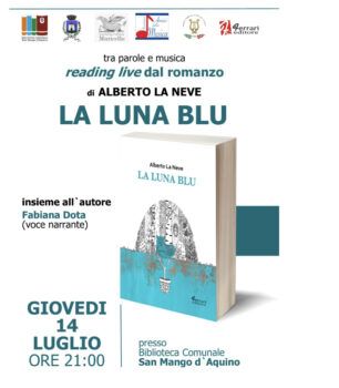 Il 14 luglio a San Mango d’Aquino presentazione del libro di Alberto La Neve “La luna blu”