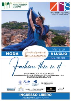 L’8 luglio a Villa Rendano l’evento “Fashion this is it”