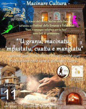 Domani all’Antico Mulino delle Fate dimostrazione della molitura del grano