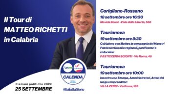 Azione (Terzo Polo), domenica e lunedì Matteo Richetti in Calabria