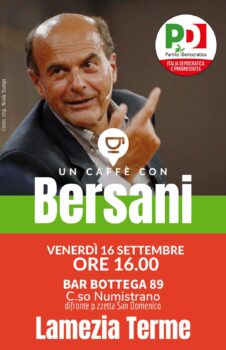 Domani a Lamezia Pierluigi Bersani