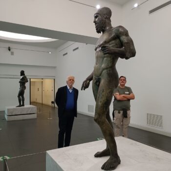 Il Premio Oscar Nicola Piovani in visita ai Bronzi di Riace