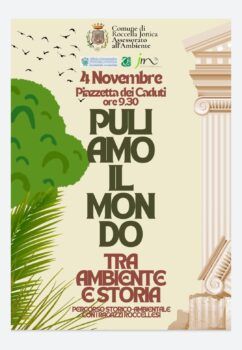 Roccella Jonica, il 4 novembre appuntamento con “Puliamo il mondo” tra ambiente e storia