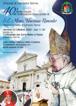 Lamezia, il 28 ottobre celebrazione del quarantesimo anniversario dell'ordinazione episcopale di mons. Vincenzo Rimedio