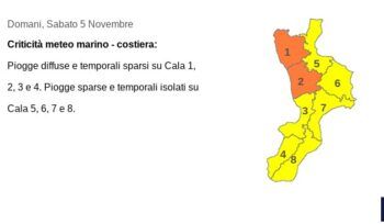 Maltempo, domani piogge e temporali al sud. In Calabria allerta arancione in alcune zone