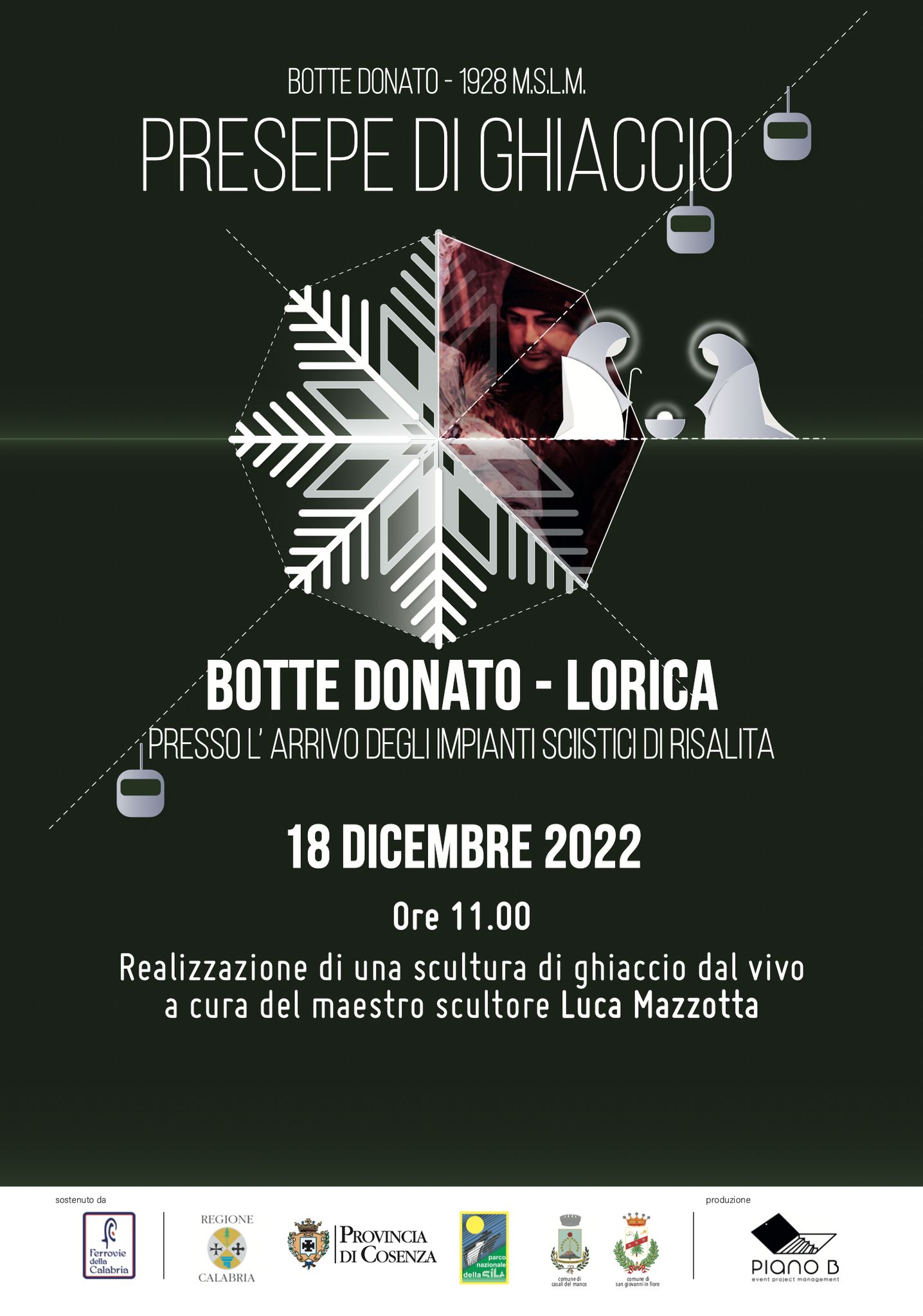 A Lorica, in Sila, spettacolare 'presepe di ghiaccio' domenica 18 dicembre