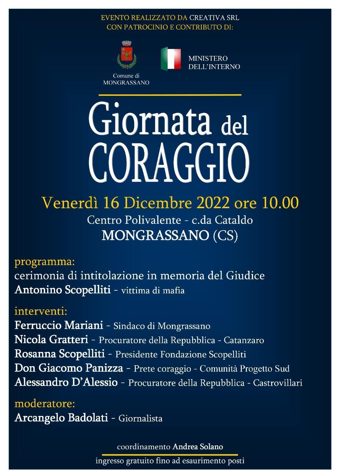 Al via “La giornata del coraggio” per ricordare il giudice calabrese Antonino Scopelliti ucciso dalla mafia nel 1991 Al via “La giornata del coraggio” per ricordare il giudice calabrese Antonino Scopelliti ucciso dalla mafia nel 1991