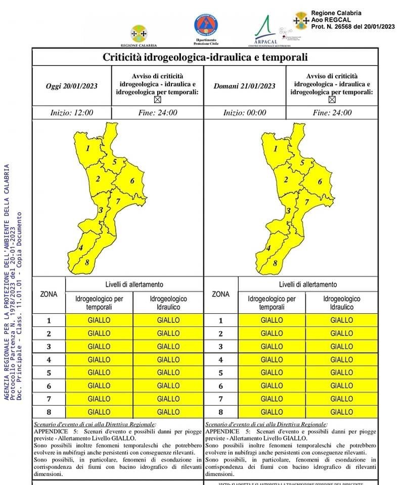 Maltempo, allerta gialla oggi e domani in Calabria, venti forti e mareggiate Maltempo, allerta gialla oggi e domani in Calabria, venti forti e mareggiate