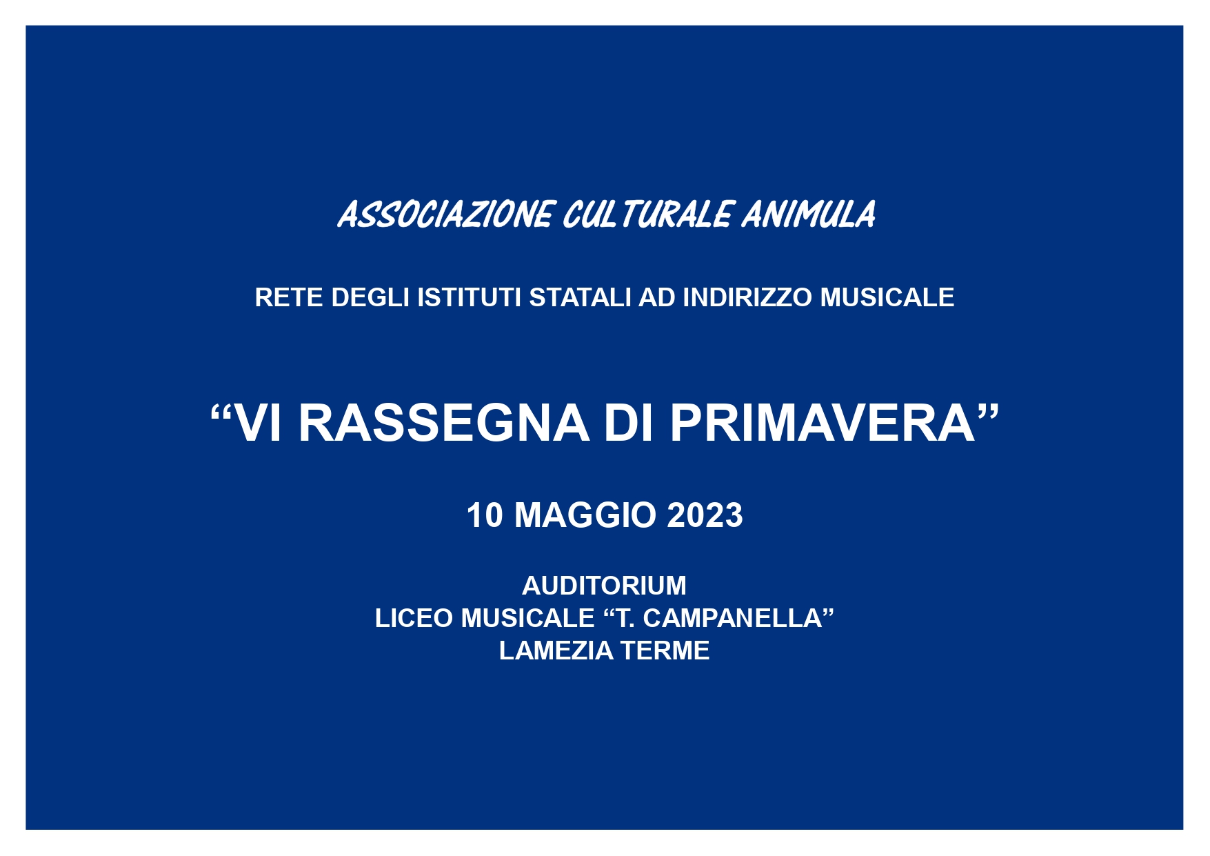 Lamezia, a maggio IV Rassegna di Primavera delle orchestre scolastiche, tavolo di concertazione di Animula con le scuole
