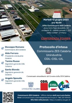Lamezia, oggi l'incontro tra Unindustria, Commissario ZES e Sindacati