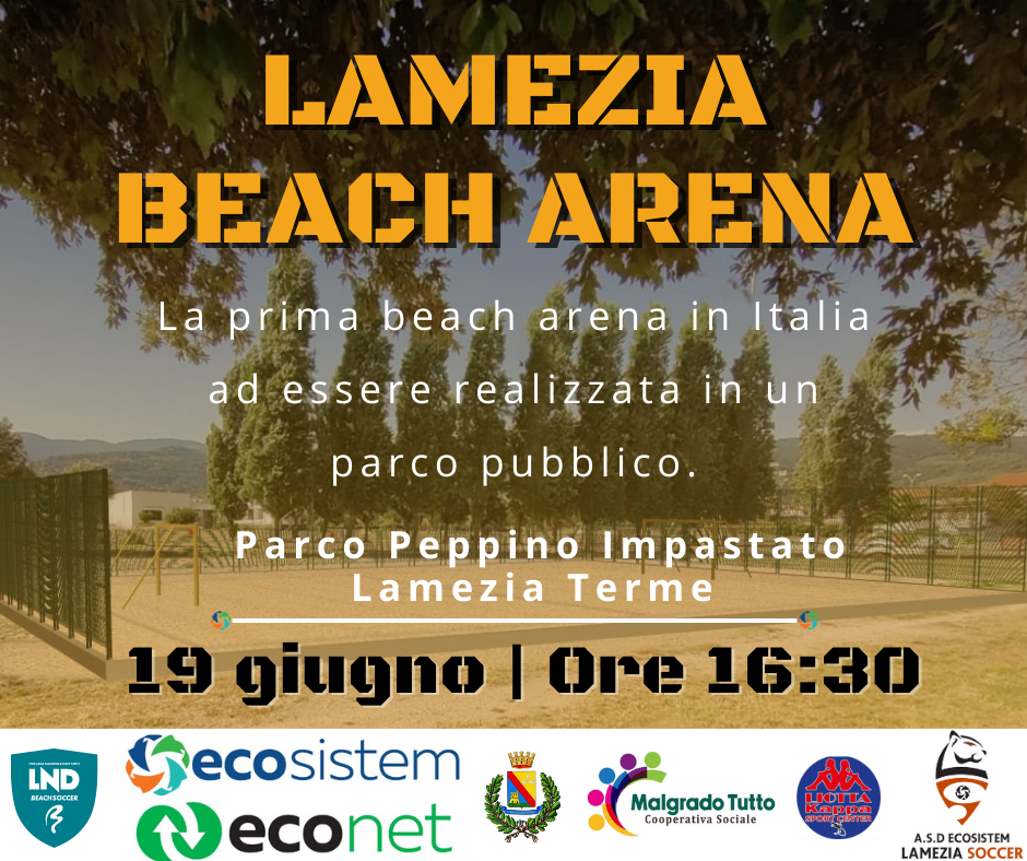 Ecosistem Lamezia Soccer, lunedì 19 inaugurazione Beach Arena e presentazione squadra U-20