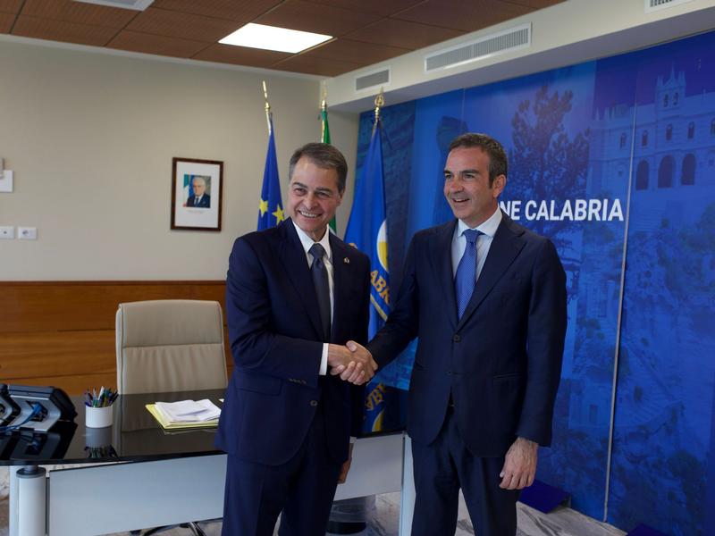 Occhiuto accoglie in Cittadella il presidente della Camera dei Comuni del Canada, Anthony Rota