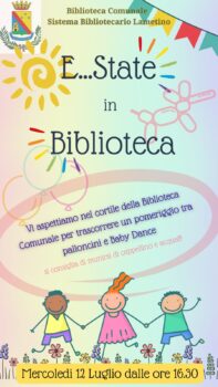 Lamezia, oggi a Palazzo Nicotera "E...state in Biblioteca", evento per i lettori più giovani
