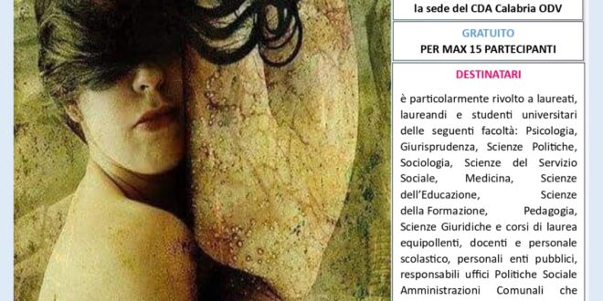 Locandina Corso Per Operatori Sociali Anti Violenza