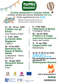 Teatro Ragazzi Cartellone 2023 24