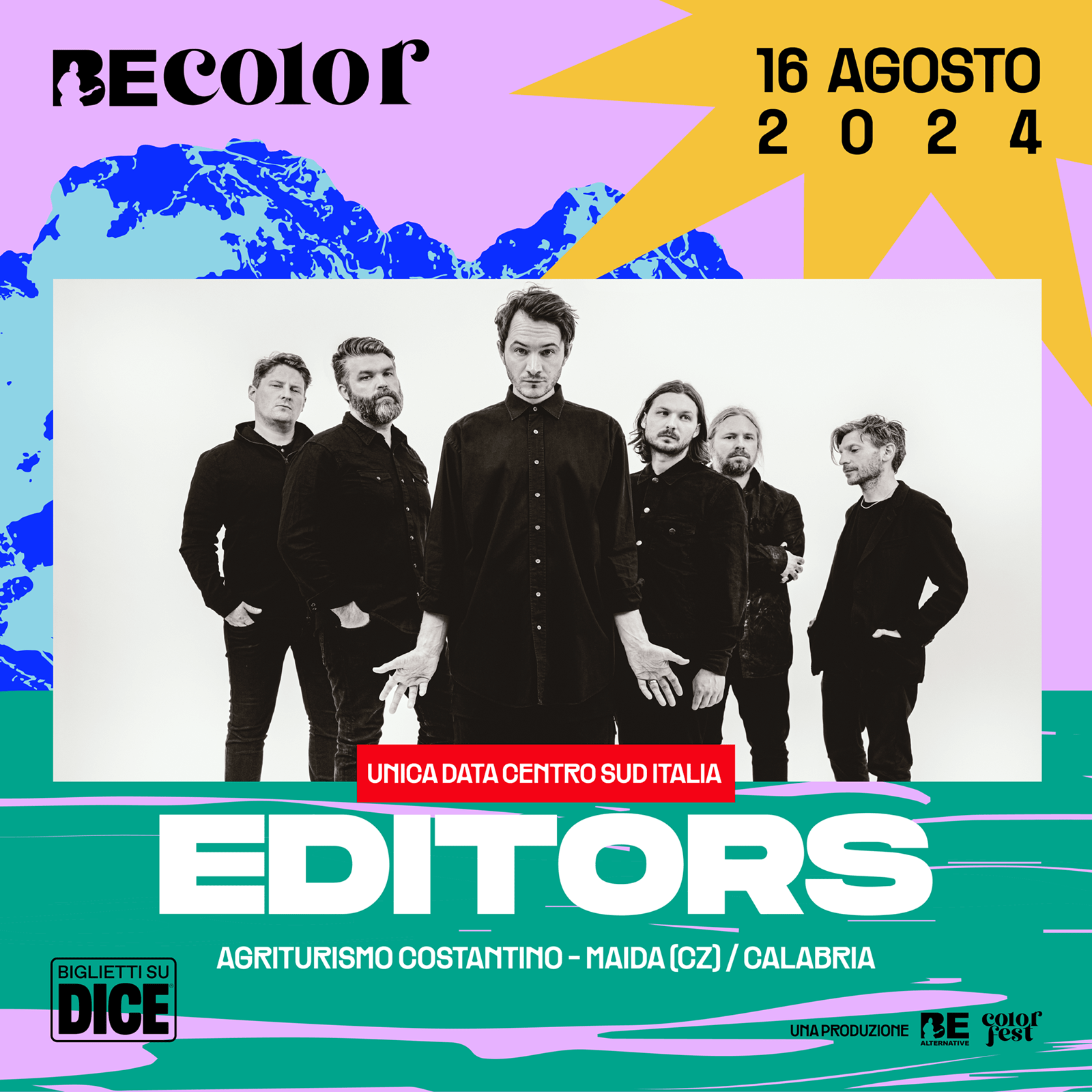 Be Alternative Festival e Color Fest: il 16 agosto a Maida (CZ) arrivano gli Editors!