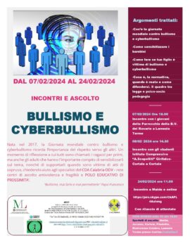 Bullismo e cyberbullismo, continua l’attività di aiuto e prevenzione del Cda Calabria Odv