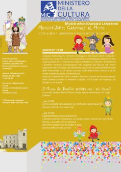 "Mascher'arte", Carnevale al Museo Archeologico Lametino martedì 13 febbraio