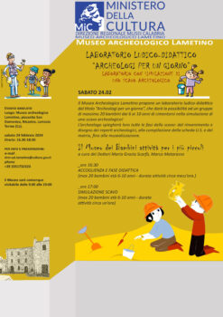 "Archeologi per un giorno", sabato 24 febbraio al Museo Archeologico Lametino uno speciale laboratorio dedicato ai bambini