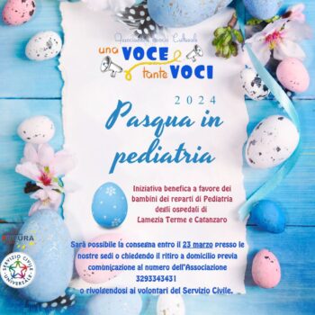 Una Voce Tante Voci e Futura insieme per “Pasqua in Pediatria” negli ospedali di Lamezia e Catanzaro