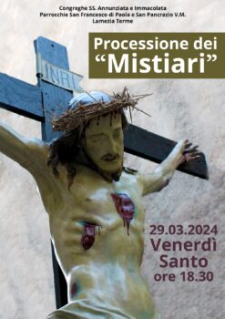 Lamezia Terme, al via oggi il triduo pasquale, domani a Sambiase la Processione dei “Mistiari”