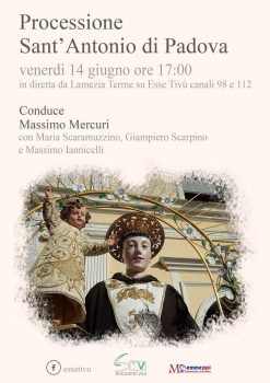 Lamezia, festa di Sant'Antonio da Padova, la processione in diretta tv sui canali 98 e 112