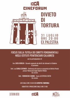 Lamezia, cineforum Icica, 31 luglio appuntamento con il tema “Divieto di tortura”