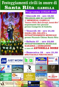 Domani a Gabella la festa in onore di Santa Rita