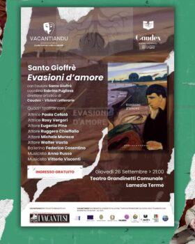 Nuovo e imperdibile appuntamento con Caudex – Visioni Letterarie, Santo Gioffrè presenta “Evasioni d’Amore”