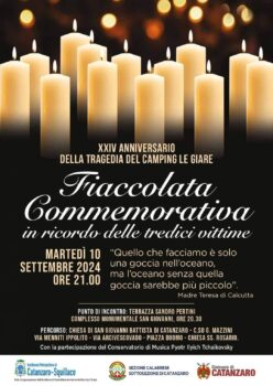 Catanzaro, domani su corso Mazzini fiaccolata in ricordo delle vittime de "Le giare"