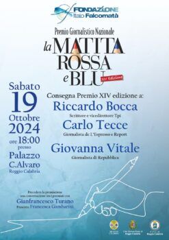 Reggio Calabria, sabato 19 ottobre torna il Premio Giornalistico Nazionale “La Matita Rossa e Blu”