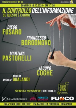 Il 13 ottobre a Catanzaro il convegno “Il controllo dell’informazione”, un momento di confronto sulla libertà di pensiero e di stampa