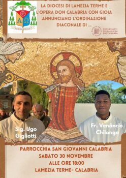 Lamezia, sabato 30 il vescovo Parisi ordinerà due nuovi diaconi