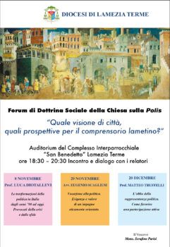 Lamezia, al via domani il forum di Dottrina Sociale della Chiesa