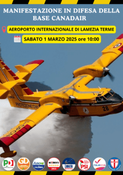 L’1 marzo manifestazione in difesa della Base Canadair di Lamezia Terme