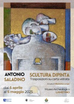 Lamezia, mostra “Scultura Dipinta. Trasposizioni su carta vetrata”: l’artista Antonio Saladino in esposizione al Museo Archeologico